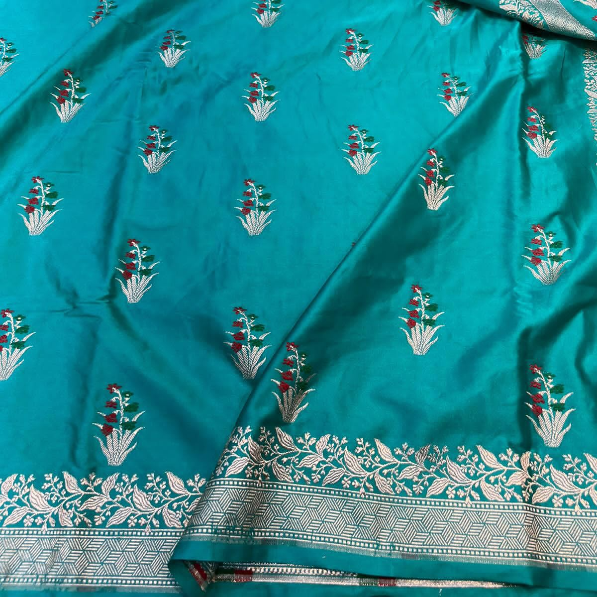 Peacock Green Silk Saree